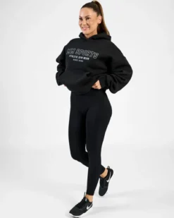 Hoodie Wmn Varsity, Black