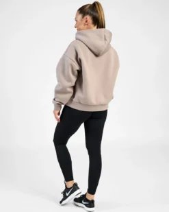 Hoodie Wmn Varsity, Taupe