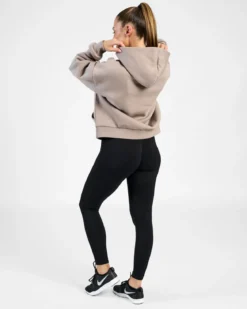 Hoodie Wmn Varsity, Taupe