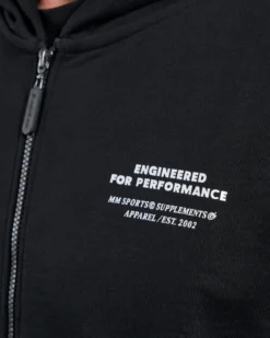 Hoodie Zip Engineered, Black