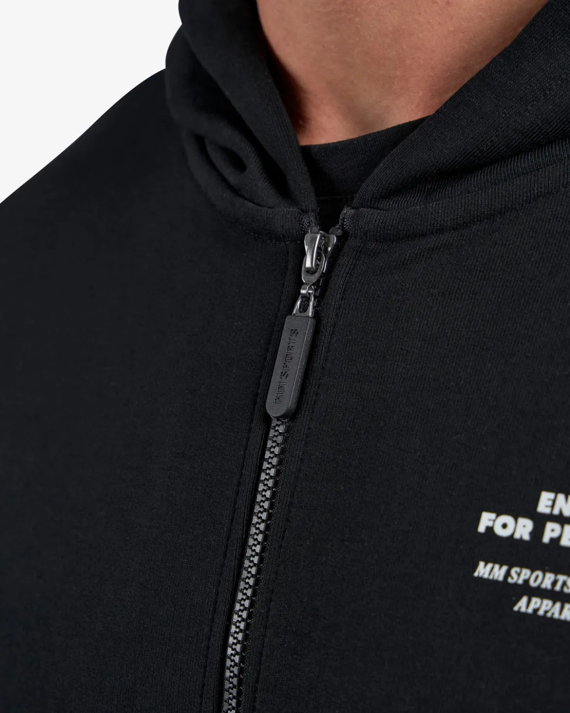 Hoodie Zip Engineered, Black