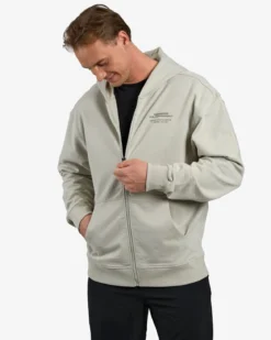 Hoodie Zip Engineered, Warm Grey