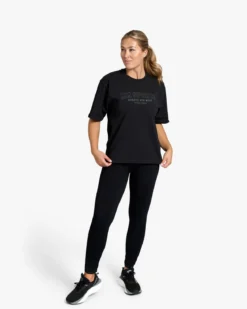 Oversize T-shirt Wmn Varsity, Black