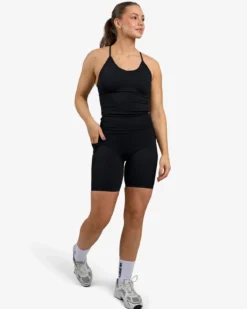 Seamless Biker Tights, Black