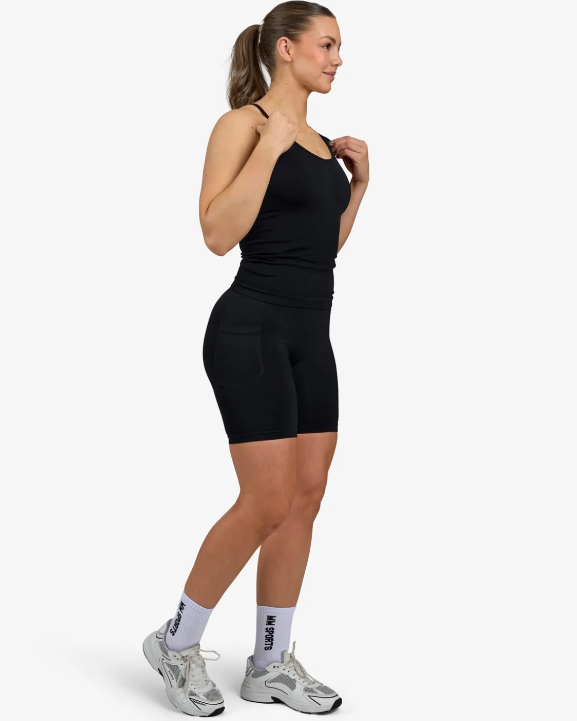 Seamless Biker Tights, Black