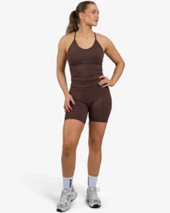 Seamless Biker Tights, Mocha