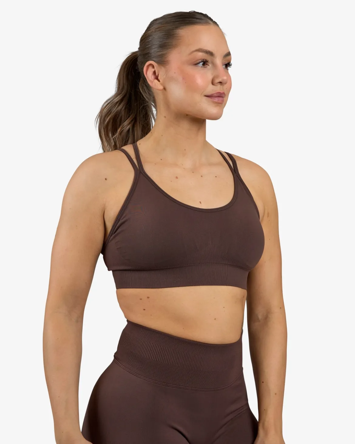 Seamless Sports Bra, Mocha