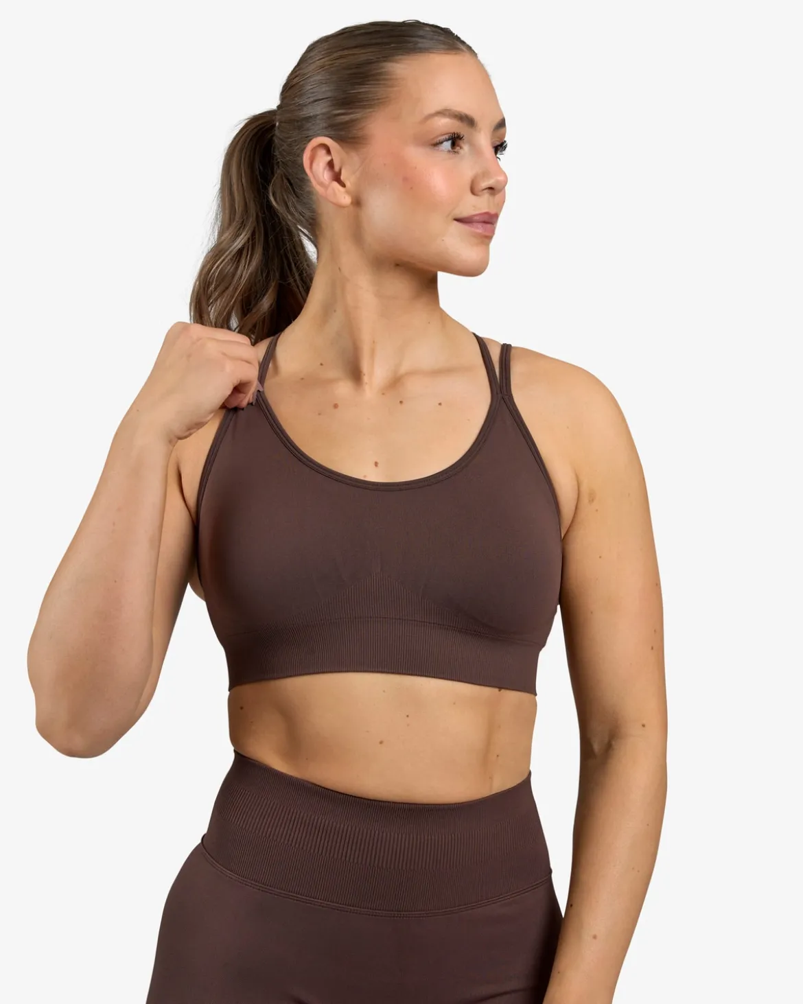 Seamless Sports Bra, Mocha