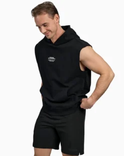 Sleeveless Hoodie, Black