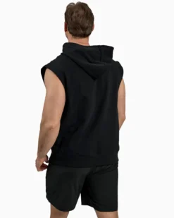 Sleeveless Hoodie, Black