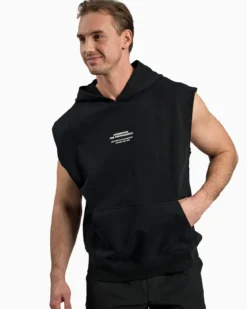 Sleeveless Hoodie, Black