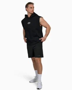 Sleeveless Hoodie, Black