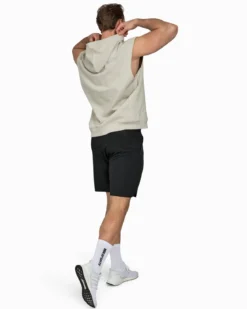 Sleeveless Hoodie, Warm Grey