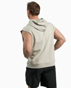Sleeveless Hoodie, Warm Grey
